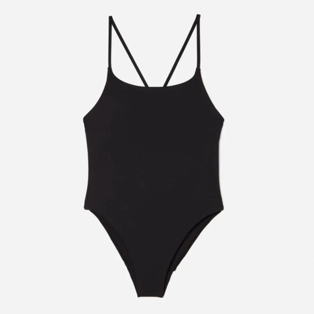 Everlane Black Crossback One-Piece Swimsuit